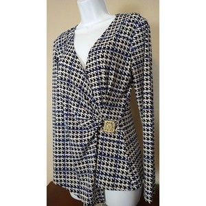 Women's Anne Klein Long Sleeve Crossover Style Shirt Small